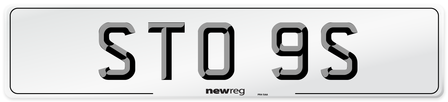 STO 9S Number Plate from New Reg